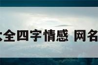 qq网名大全四字情感 网名四字成语