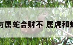 我属虎与属蛇合财不 属虎和蛇和财吗